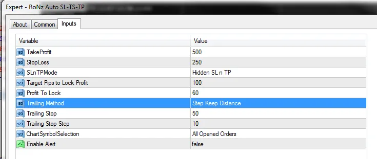 Unlock Profits with RoNz Auto SL-TS-TP v2.06 for MetaTrader 4