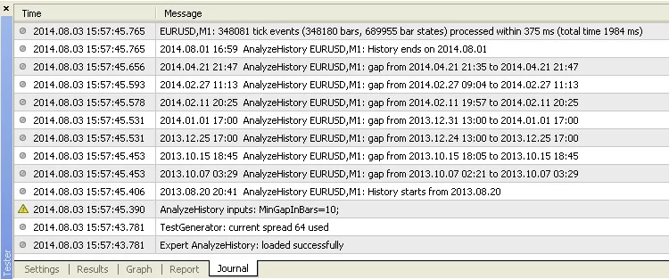 EA to find gaps in history data. EA to find gaps in history data.