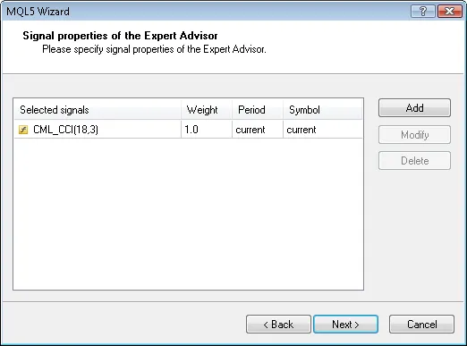 Fig. 8. एक्सपर्ट एडवाइजर के सिग्नल गुण