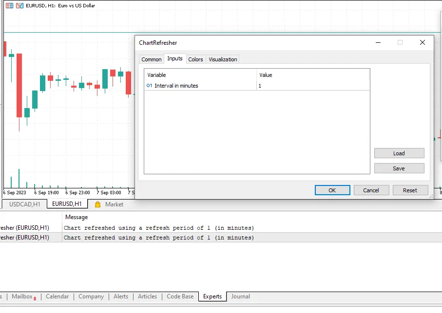 รีเฟรชกราฟอัตโนมัติ - ตัวช่วยสำหรับ MetaTrader 5