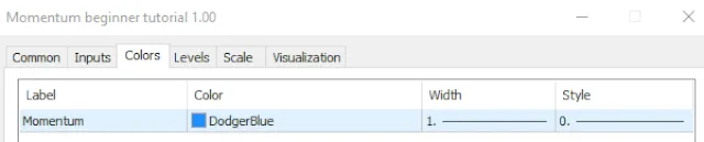 モメンタム初心者チュートリアル - 色設定