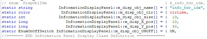 情報パネルラベルオブジェクトデータ