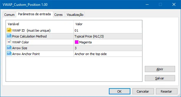 設定ウィンドウ